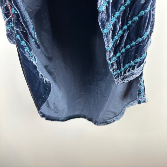 Johnny Was Delphine Velvet 3/4 Sleeve Drape Tunic Dress. - Picture 12 of 12